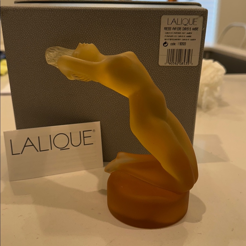 Lalique Chrysis Amber Sculpture
